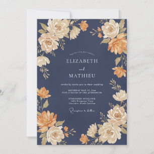Invitation Mariage Pivoine Abricot de Minuit