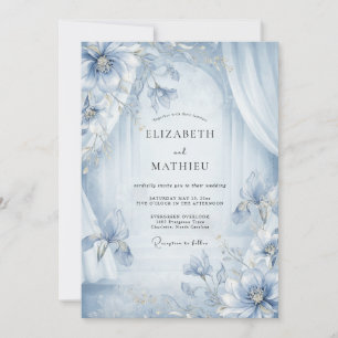 Invitation Mariage Pivoine Azur