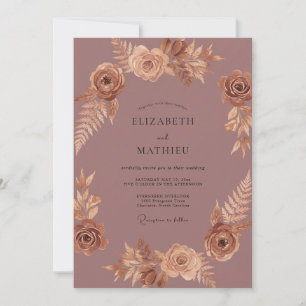 Invitation Mariage Pivoine Cuivre