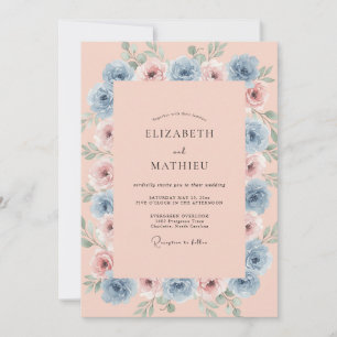 Invitation Mariage Pivoine Mauve Bleuet