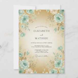 Invitation Mariage Pivoine Mousse de Champagne