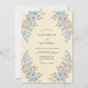Invitation Mariage Pivoine Or Poudre