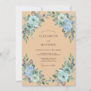Invitation Mariage Pivoine Peche