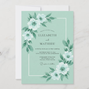 Invitation Mariage Pivoine Peinte en Mousse de Mer