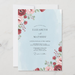 Invitation Mariage Pivoine Rouge Cornette