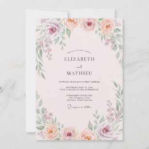 Invitation Mariage Pivoine Rougissement Pâle