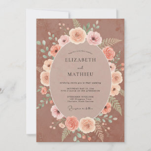 Invitation Mariage Pivoine Terre Cuite Sourdine