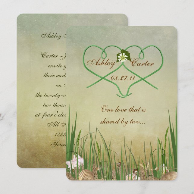 Invitation Mariage plage (Devant / Derrière)
