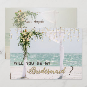 Invitation Mariage Plage Arbor Floral Bridesmaid Card