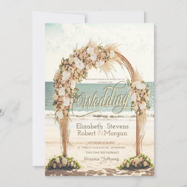 Invitation Mariage plage Arbor Rose Mariage (Devant)