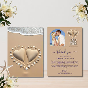 Invitation Mariage plage Coeurs de sable