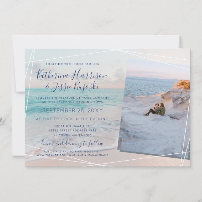 Invitation Mariage plage Pastel Sunset Photo (Devant)