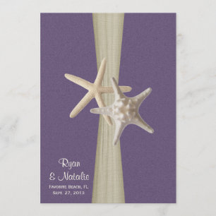 Invitation Mariage plage Poisson-étoile pourpre