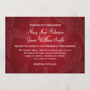 Invitation Mariage plage Starfish Rouge