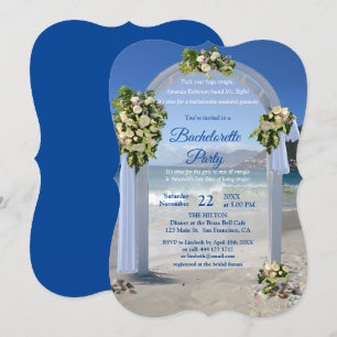 Invitation Mariage plage /White Roses Bachelorette Party