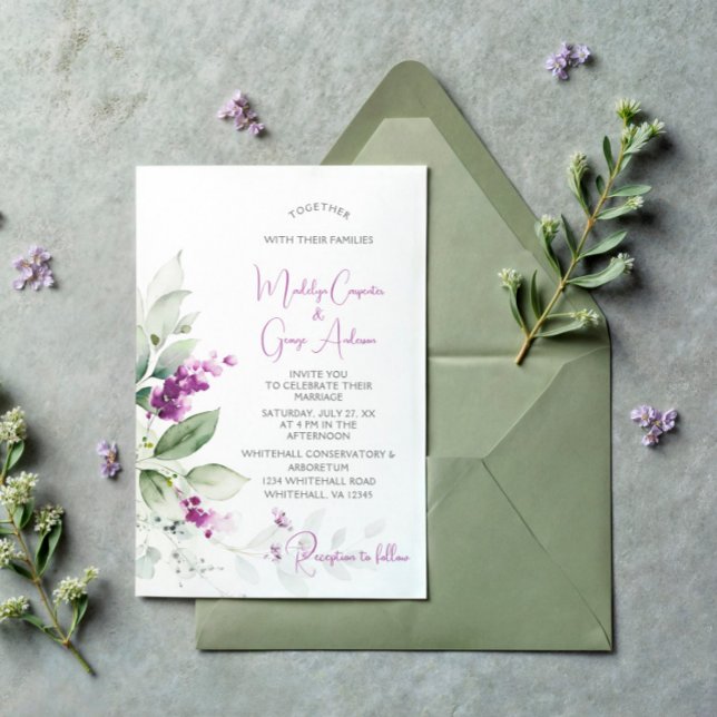 Invitation Mariage Plante de lavande violette (Créateur téléchargé)