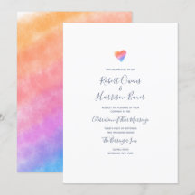 Mariage plein de joie dans le coeur arc-en-ciel
