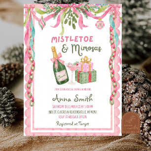 Invitation Mariage pluvieux de gui et de mimosas