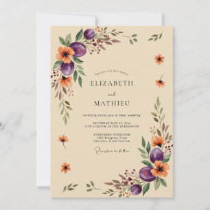 Invitation Mariage Poétique d'Automne aux Prunes