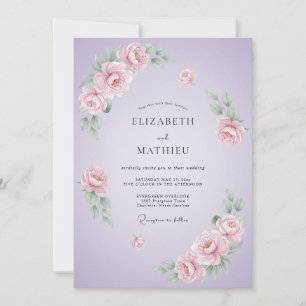 Invitation Mariage poétique de printemps au lilas