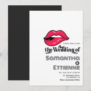 Invitation Mariage Pop Art Rétro Vintage Typographie