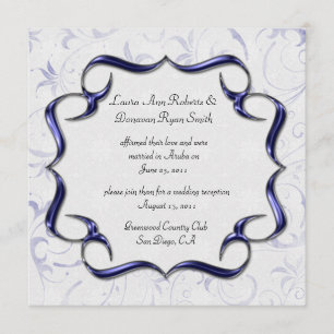 Invitation Mariage Post Ornat Violet Et Argent