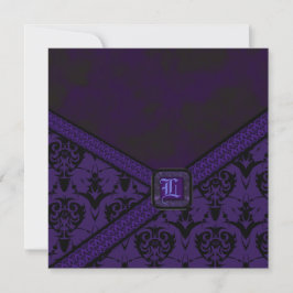 Invitation Mariage pourpre et noir de dentelle de Goth