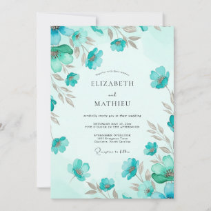 Invitation Mariage Prairie Brise de Teal