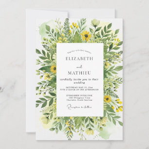 Invitation Mariage Prairie de Bonheur Jaune