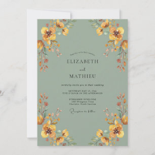 Invitation Mariage Prairie de Fleurs Sauvages de Moutarde
