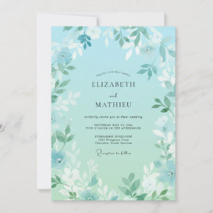 Invitation Mariage printanier aéré au bord de la mer