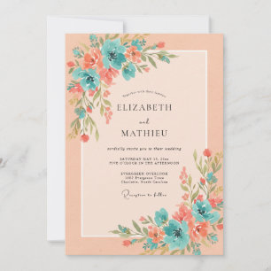 Invitation Mariage Printanier au Soleil de Pêche