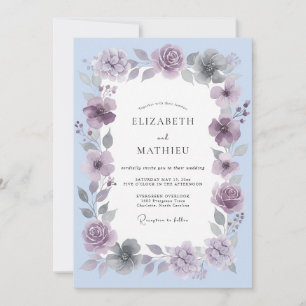 Invitation Mariage printanier délicat lavande