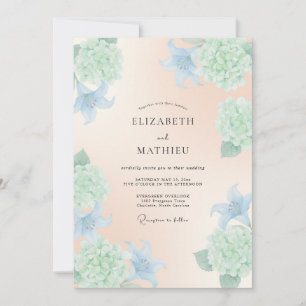 Invitation Mariage Printanier Douce Pêche