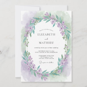 Invitation Mariage printanier lavande brumeux