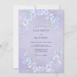 Invitation Mariage printanier lyrique lavande