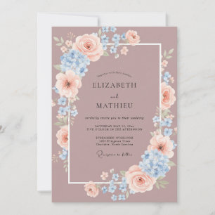 Invitation Mariage Printanier Mauve et Paisible