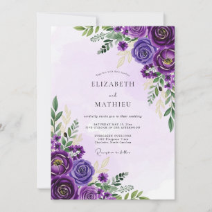 Invitation Mariage Printanier Opulent Améthyste