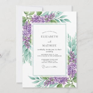 Invitation Mariage printanier resplendissant de lilas