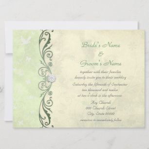 Invitation Mariage printanier vert et jaune de la chaux