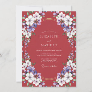 Invitation Mariage Printemps Exquis Écarlate