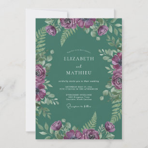 Invitation Mariage Profond Améthyste et Vigne de Théal