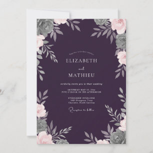 Invitation Mariage Profond Feuillage De Prunier Doux Eucalypt