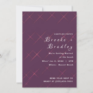 Invitation Mariage Purple Diamond Glow