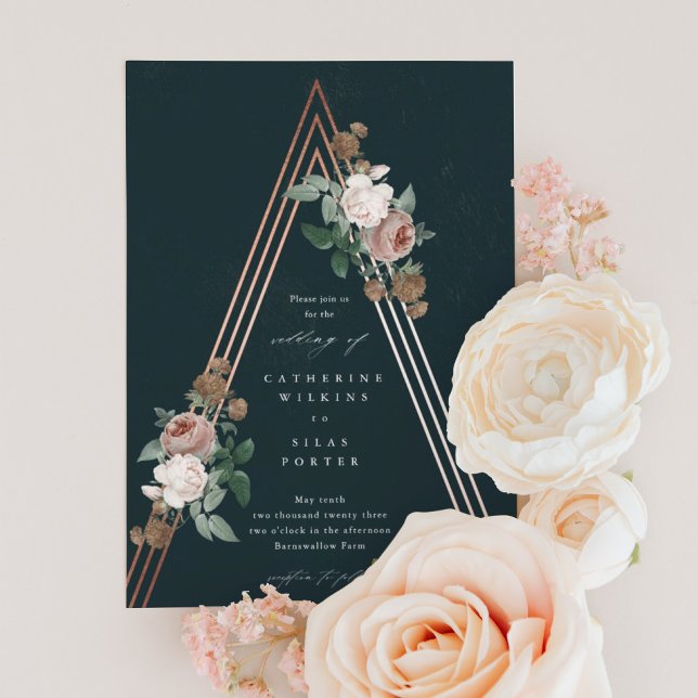 Invitation Mariage Pyramide Florale Bohème (Créateur téléchargé)