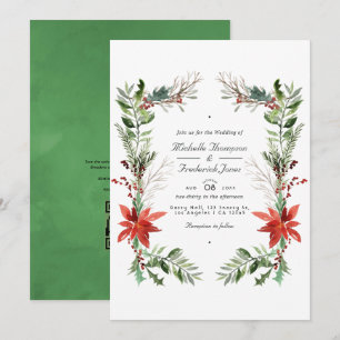 Invitation Mariage QR Code RSVP Noël en forêt