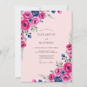 Invitation Mariage radiant d'été magenta