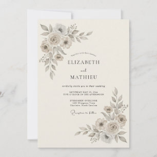 Invitation Mariage Raffiné de Nature Beige