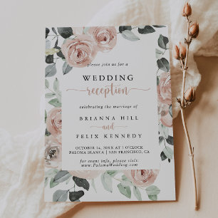 Invitation Mariage Réception Rose Géométrique Classique Rose 