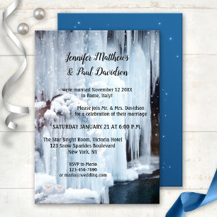 Invitation Mariage Réception Uniquement Glace d'Hiver Étincel